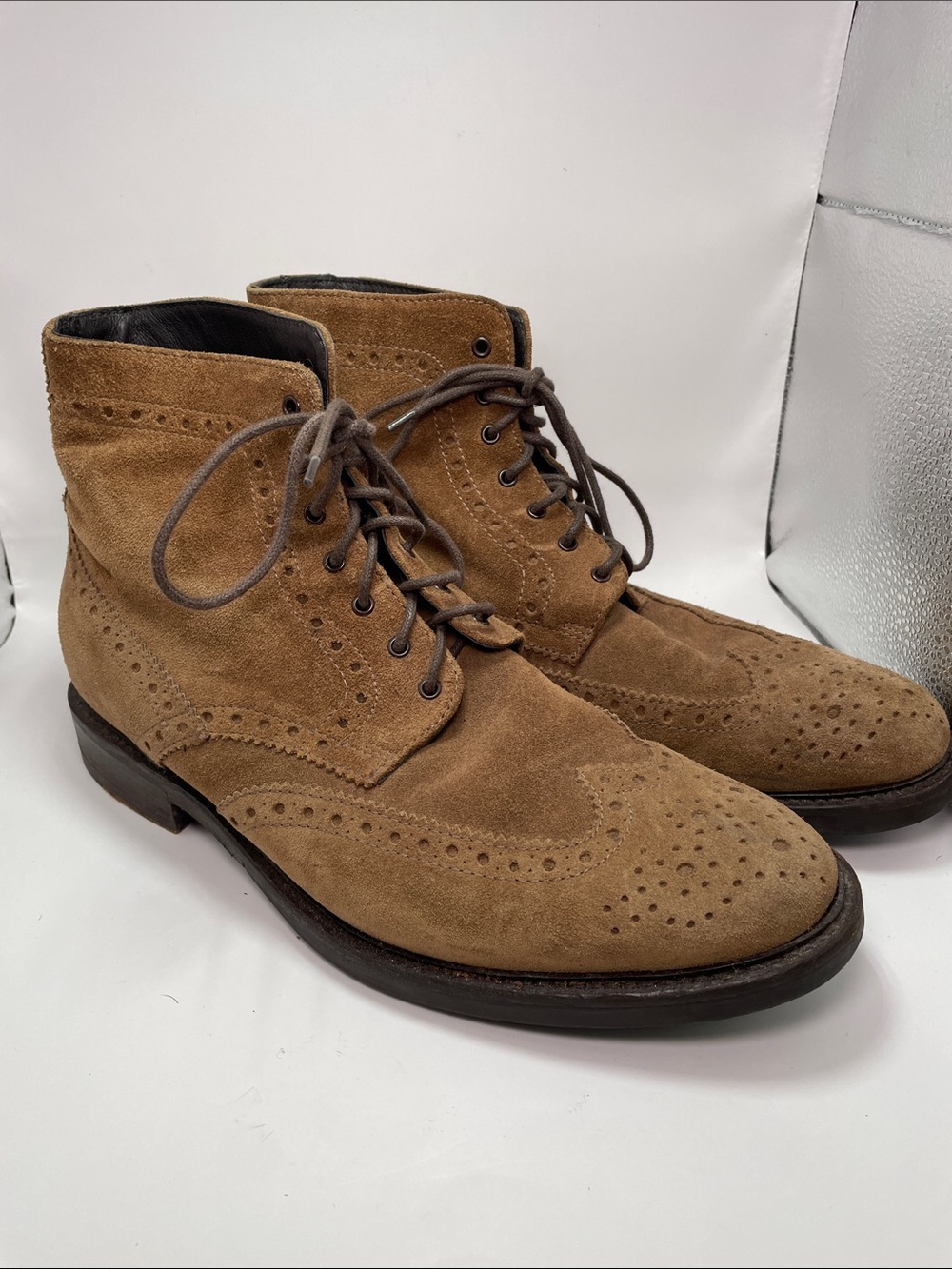 Boemoes - Leather Ankle Lace up Boots - Tan - 42